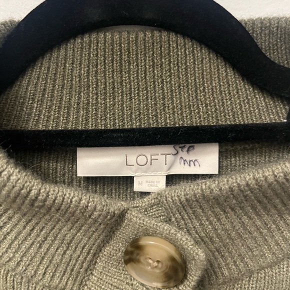 LOFT Ribbed Mock Neck Sweater Jacket - Picture 6 of 6